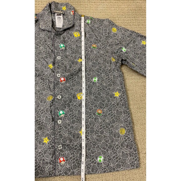 Pottery Barn Teen Super Mario Glow-in-the-Dark Novelty Pajama Set Gray Medium - Picture 11 of 12